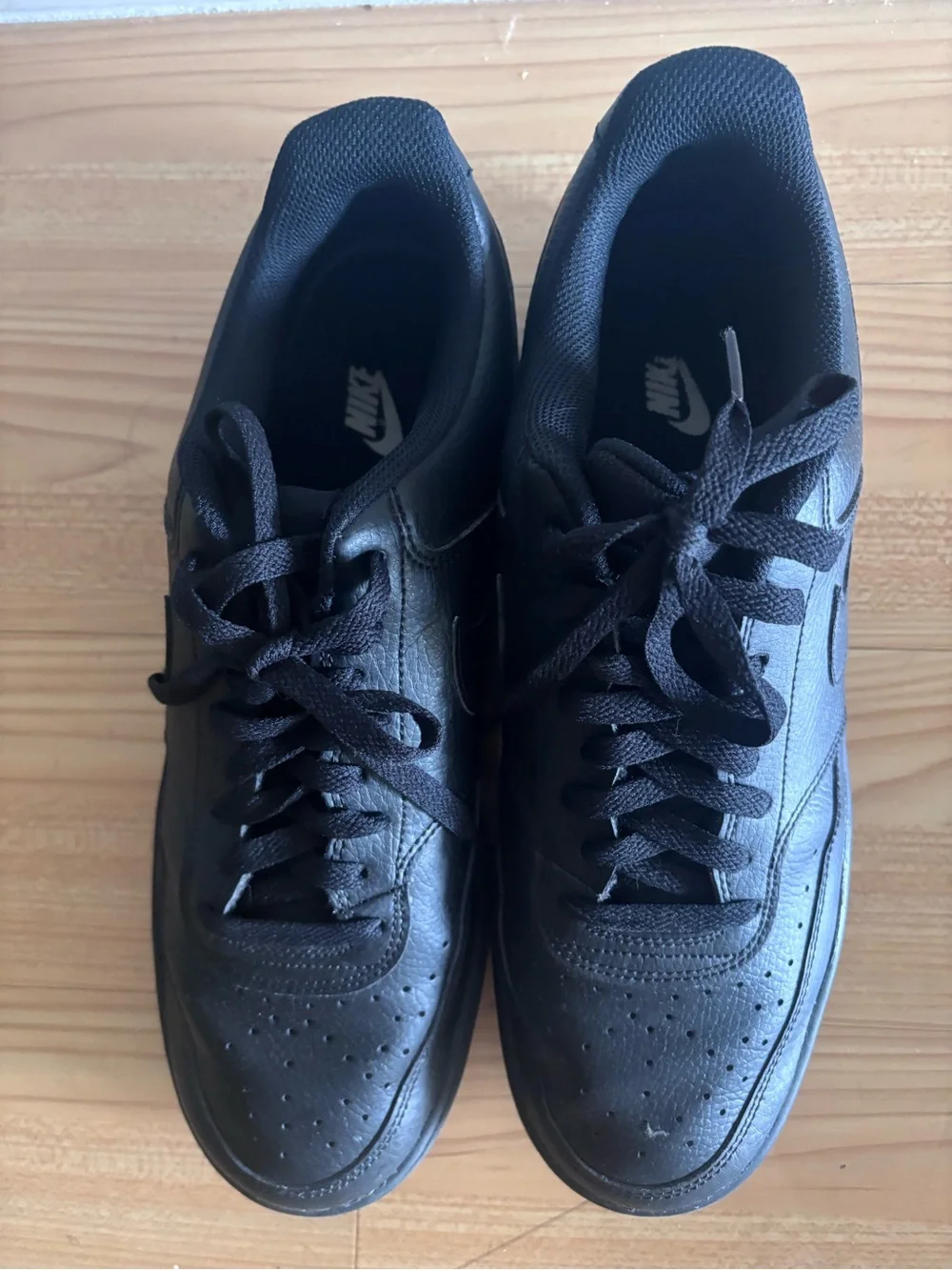 Nike court vision Men’s Black Leather Low-Top Sneakers